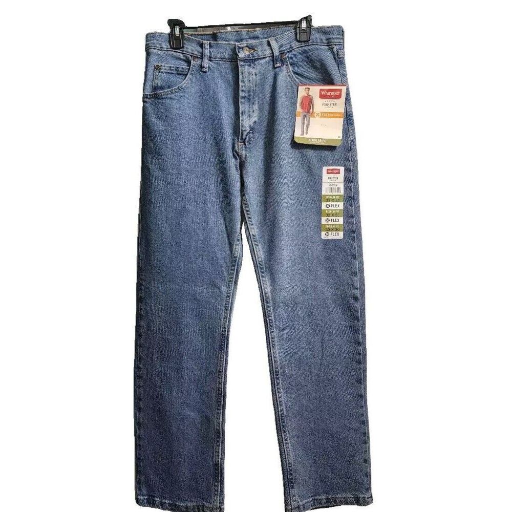 Wrangler Mens Size 30 Five Star Premium Regular Fit Casual Blue NWT